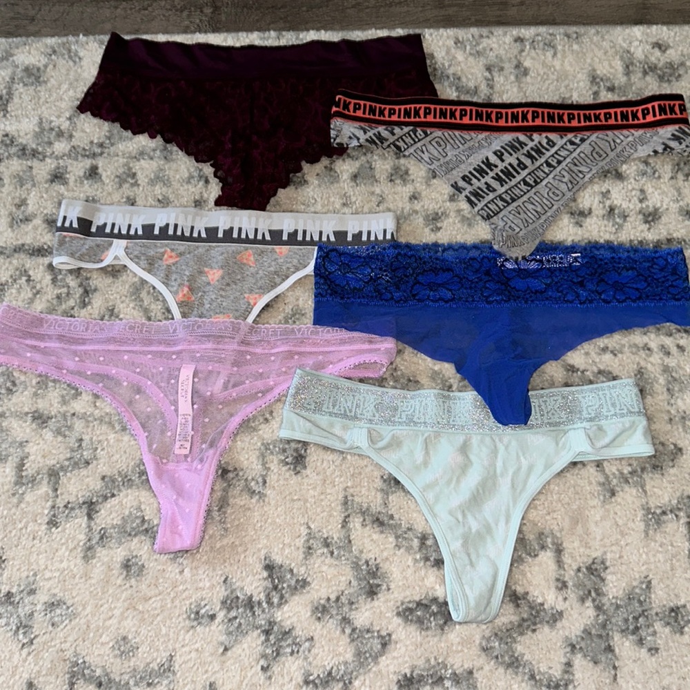 NWOT Victoria’s Secret and PINK thongs size M